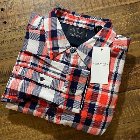 Scotch & Soda Men’s Plaid Button Down Shirt - Picture 13 of 13